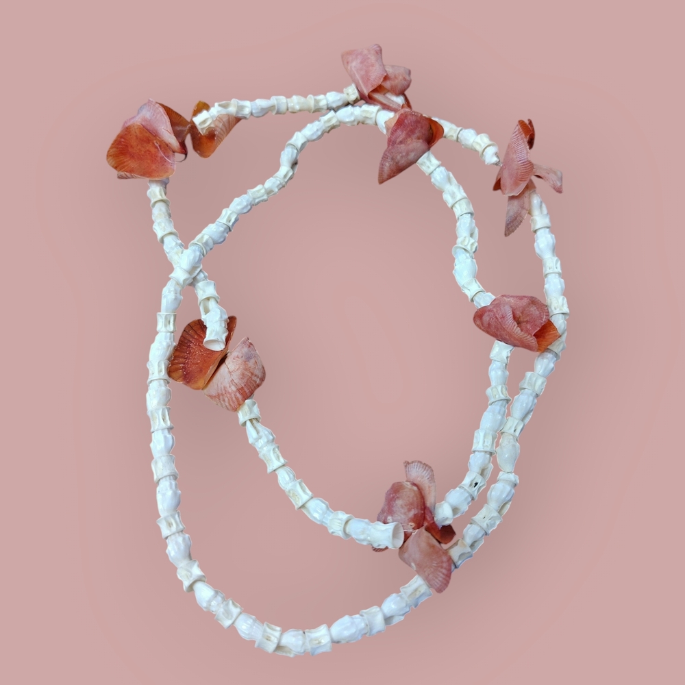 Chic White and Pink Shell Necklace